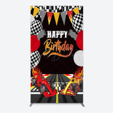 Lofaris Race Game Balloon Flags Fast Birthday Rectangle Backdrop